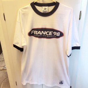 Official Adidas World Cup France 1998 Men's Ringer T- Shirt - New